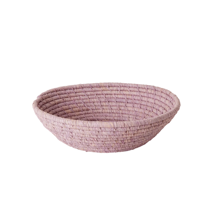 Lavender Round Raffia Basket By Rice DK